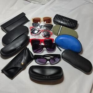 Lot Of 9 Cases 6 Sunglasses Vogue -Guess -Colombia -Top Gun Maverick- Hugo Boss